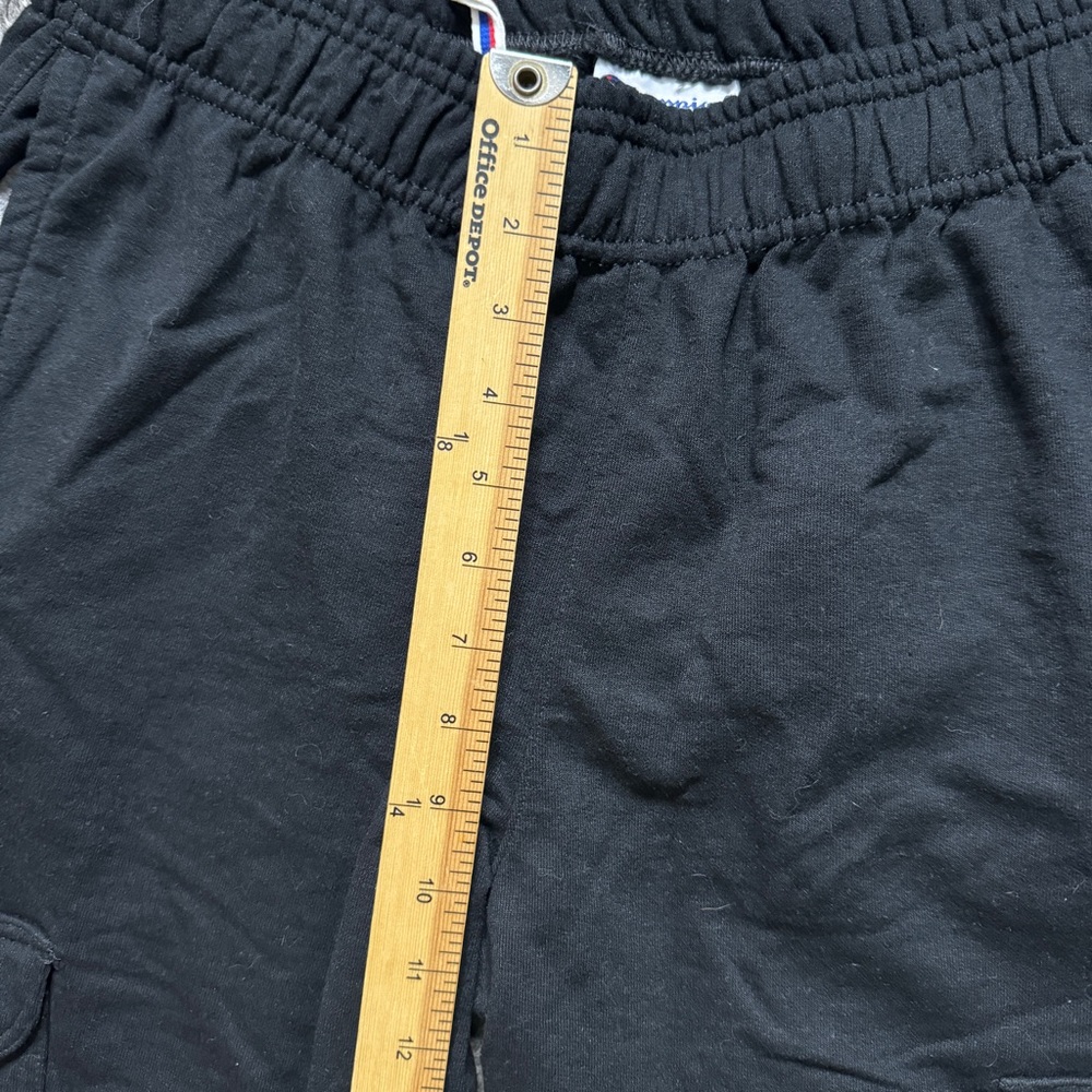 Champion Cargo Sweatpants Joggers Mens Large Black Tapered Leg Cargo Pockets - Picture 8 of 10